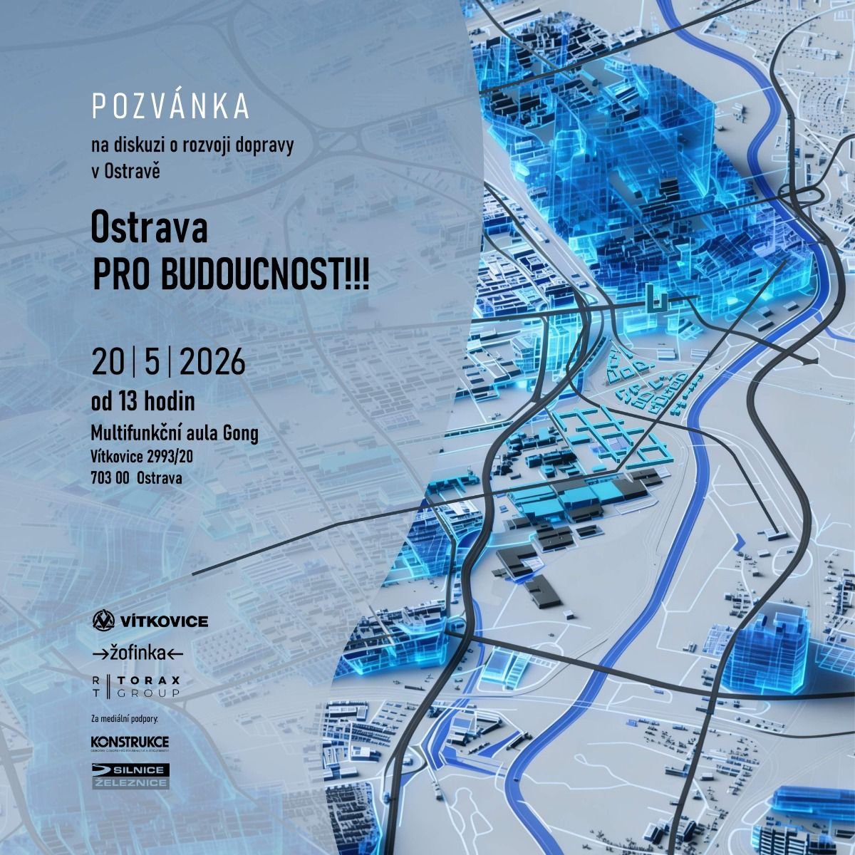 Přijďte diskutovat o budoucnosti Ostravy. Žofinka se představí v Gongu